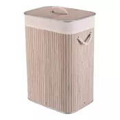 Autronic Koš za perilo bambus, s pokrovom, siv (DB2001 GREY)