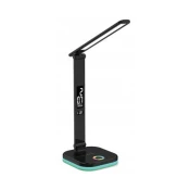 LED RGBW prigušiva lampa sa bežicnim punjenjem, displejom i USB portom 6W/5V 3000-6500K crna