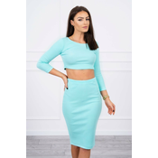 Set of blouses with mint skirt
