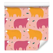 Barvita tapeta z medvedki v skandinavskem slogu za dnevno sobo in spalnico 50x1000 cm
