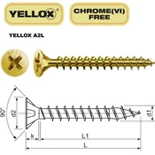 Vijak z vgr.gl. SPAX 4.0 x 60 CN, pozidriv 2 Yellox