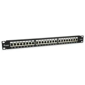 EQUIP 24-Port Cat.6A Shielded Patch Panel Black 326625
