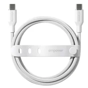 Kabel USB-C, 60 W, Racing, 2 m, Srebrno-bela, empower