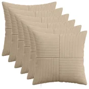 vidaXL Prevleka za blazino 6 pcs ALMELO Taupe 35 x 35 cm korduroy