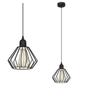 GH ČRNO LED RETRO LOFT EDISON VISEČA SVETILKA Z ŽICO
