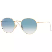 Ray-Ban Round Flat Lenses RB3447N 001/3F Zlatni/Plavi