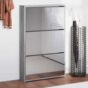 Ormaric za cipele s ogledalom 3razine boja hrasta 63x17x102,5cm