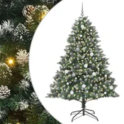 Vidaxl Umestno božično drevo Zelena 210 cm PVC, plastika in jeklo