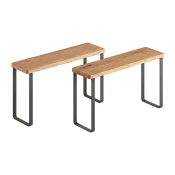 Mat črne/naravne lesene dodatne kuhinjske police v kompletu 2 ks 27x8 cm York – Metaltex