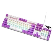 INF Žična mehanska tipkovnica mavrična osvetlitev modro stikalo 104 tipke white + purple, (5000128721)