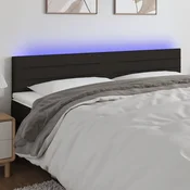 Vidaxl vidaXL Vzglavje postelje z LED diodo črno 200x5x78/88 cm blago