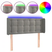 Vidaxl LED posteljno vzglavje svetlo sivo 103x16x78/88 cm žamet