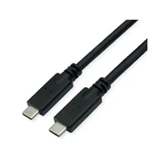 ROLINE kabel USB 3.2 Gen 2 USB-C - USB-C, M/M, 10 Gbit/s, PD, 20 V 5 A - 100 W, 8K pri 60 Hz, s Emark certifikatom, podrška za video, 7 m, crni 11.02.9067-10