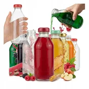 shumee 50x STEKLENIČKA ZA SOK 330 ml + POKROVČEK