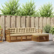 Set vanjskih sofa Prirodna i bež 245,5 x 162,5 x 73 cm