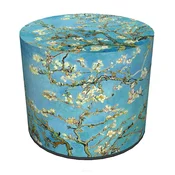 shumee Žametni tabure, Bertoni, mandljev vzorec - okrogel dekorativni tabure, za dnevno sobo, valj 40 cm, eleganten, zadrga