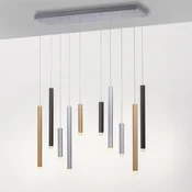 LED-visoka svetilka PURE Gemin, večbarvna, z 10 žarnicami - Dnevna soba/jedilnica - Sodobni - srebrna, črna, zlata - Kovina