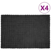 vidaXL Dežnik iz umetnega zajčjega krzna 4 pcs Temno siva 150 x 220 cm