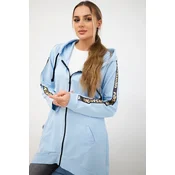 Zip-up sweatshirt in back cyan