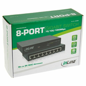 InLine Gigabit Netzwerk Switch 8-Port, 1GBit/s, Desktop, lüfterlos 32308M