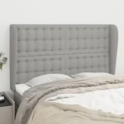 Vidaxl vidaXL Vzglavnik s krilci svetlo siv 147x23x118/128 cm blago