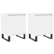 Vidaxl vidaXL Nočne omarice, komplet 2 kosov, bele, 40x30x50 cm, material na osnovi lesa