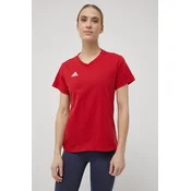 Kratka majica adidas Performance Entrada 22 ženska, rdeča barva HC0441