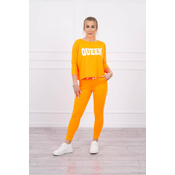 Set with orange neon Queen print