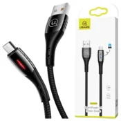 USAMS USAMS U-TONE MICROUSB BRIDED KABEL 1,2M ZA POLNJENJE 2A ČRN, (21980344)