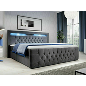 Boxspring krevet Nashville 131 Bracni, Boxspring, Siva, 180x200, Tkanina, Basi a doghePodnice za krevet, 200x220x115cm