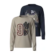 NAME IT Majica NKMVUX temno bež/mornarska/temno rdeča/bela