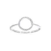 DIAMANT LETERNEL Prstan Ring aus 375 Weißgold mit Diamant srebrna