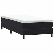 shumee vidaXL Postelja z vzmetnim vzmetnim okvirjem brez vzmetnice črna 90x210 cm žametna