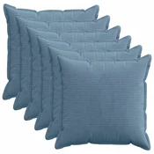 vidaXL Prevleka za blazino 6 kos HOUTEN Modra 55 x 55 cm korduroy