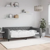 vidaXL Raztegljiva postelja temno siva 100x190 cm blago