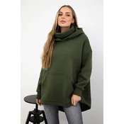 Insulated sweatshirt with a khaki zipper at the back