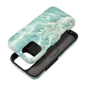 FORCELL Ohišje za iPhone 16 PLUS Forcell F-Protect Mirage, združljivo z MagSafe, preizkušeno v skladu z vojaškimi standardi za padce, zelena marmorna barva
