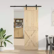 vidaXL Drsna vrata NARVIK Naravna in črna 70 x 210 cm (152,5 cm)
