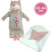 Llorens M844-60 oblačila za punčko NEW BORN, velikost 43-44 cm