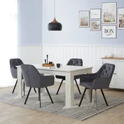 Homestyle4U Jedilniški stol, komplet, 59x87,5x65 cm, siva