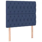 Vidaxl Vzglavje postelje modro 90x7x118/128 cm blago