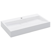 MAISON CHIC Umivalnik - Kopalna umivalnik - Lavabo 80x46x11 cm liti mineral/marmor bel, (21684704)