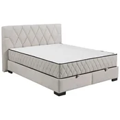 MID.YOU POSTELJA Z VZMETNICO 160 cm  x 200 cm , tekstil, leseni material bež