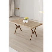 Hanah Home trpezarijski sto Zerra, 130 × 80 cm, ploca u dekoru atlantskog bora, noge sa završnom obradom u izgledu drveta