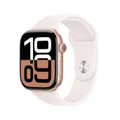 APPLE pametna ura Watch S10 GPS (42mm), rožnato zlato aluminijasto ohišje z nežno rožnatim športnim paščkom