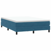 vidaXL Box spring postelja brez vzmetnico temno modra 160x210 cm žamet