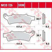 ZAVORNE OBLOŽNICE TRW ZF KH324 SINTER APRILIA ATLANTIC 125 03-, SCARABEO 125 04-10, ATLANTIC 200 02-05, SCARABEO 200 07-12, KYMCO PEOPLE 125 10-, PEUGEOT LOOXOR 125/150 02-06 SPREDNJE