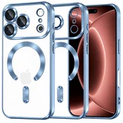 Ovitek Techsuit Luxury Crystal MagSafe za iPhone 17 Pro Max/18 Pro Max - light blue