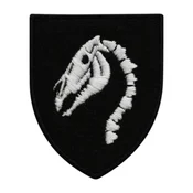 shumee Našitek Lobanja KONJA - črna tkanina in bombažne niti - likalnik/termo zapiranje - vezen našitek/značka/emblem