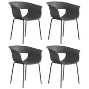 Homestar Set vrtnih stolov 4 kosi 61x51x74 cm temno siva